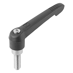 Clamping lever with plastic handle external thread, inch (06611)