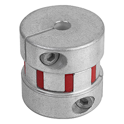 Elastomer dog coupling with radial clamping hub, aluminium (23022)