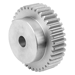 Spur gear straight, form A with hub, module 8 toothing milled, steel (22400)