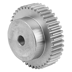 Spur gear straight, form A with hub, module 2.5 toothing milled, steel (22400)