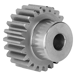 Spur gear straight, form A with hub, module 2 toothing milled, steel (22400)