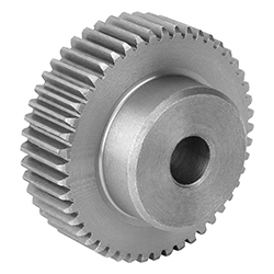 Spur gear straight, form A with hub, module 1 toothing milled, steel (22400)