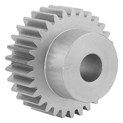 Spur gear straight, form A with hub, module 1.5 toothing milled, stainless steel (22400)