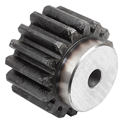 Spur gear straight, module 6 toothing hardened, form A with hub, steel (22401)