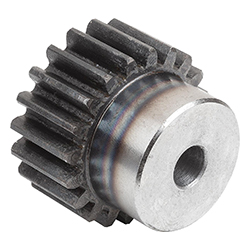 Spur gear straight, module 2.5 toothing hardened, form A with hub, steel (22401)