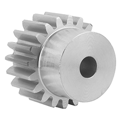 Spur gear straight, form A with hub, module 2.5 toothing milled, stainless steel (22400)