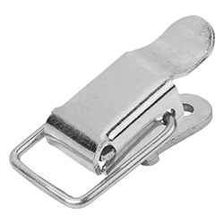 Latch with draw bail, fastening holes covered, form A, steel or stainless steel (05531)