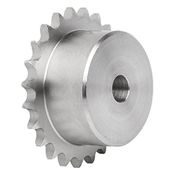 Sprocket single, stainless steel, pre-drilled, ISO=06B-1 (22255)