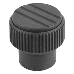 Knurled knob with internal thread, thermoplastic, inch (06092)