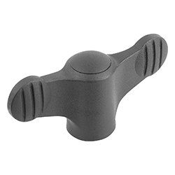 Wing grip, form K with internal thread, thermoplastic, inch (06652)