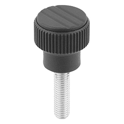 Knurled knob with external thread, thermoplastic, inch (06092)