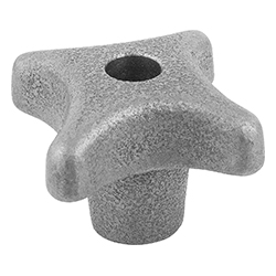 Palm grip DIN 6335, form B, grey cast iron tumbled, inch (06160)