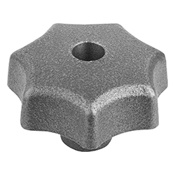 Star grip, form B, grey cast iron, inch (06200)