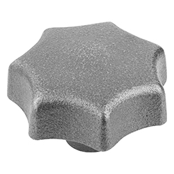 Star grip, form E, grey cast iron, inch (06200)