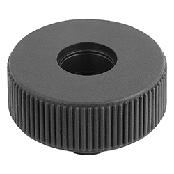 Knurled knob, form D, thermoplastic, inch (06266)