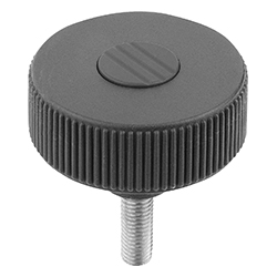 Knurled knob, form L, thermoplastic, inch (06266)