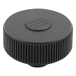 Knurled knob with handle, form H without transverse hole, thermoplastic, inch (06268)