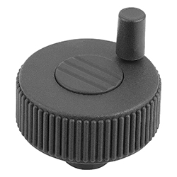 Knurled knob with handle, form M with transverse bore, inch (06268)