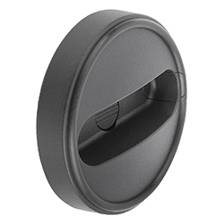 Handwheel, form E with reamed hole, thermoplastic black grey, without grip, inch (06262)