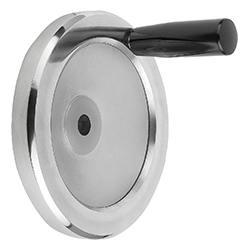 Disc handwheel reamed hole, aluminium, revolving grip, inch (06275)