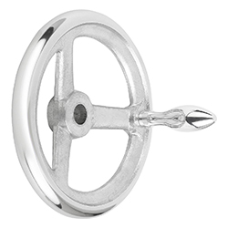 Handwheel DIN 950, reamed hole, aluminium, machine handle fixed, inch (06273)