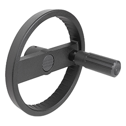 2-spoke handwheel, form A with reamed hole and transverse bore, aluminium (06276-11)