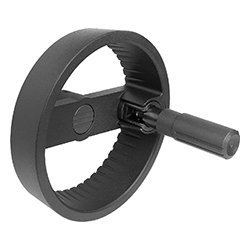 2-spoke handwheel, form A with reamed hole and transverse bore, aluminium (06276-12)