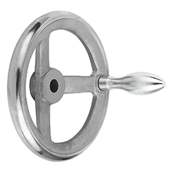 Handwheel DIN 950, reamed hole, grey cast iron, machine handle fixed, inch (06271)