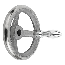 Handwheel DIN 950, reamed hole, grey cast iron, machine handle revolving, inch (06271)