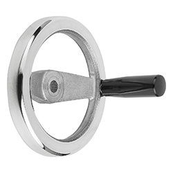 2-spoke handwheel, reamed hole, aluminium, revolving grip, inch (06277)