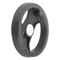 2-spoke handwheel, reamed hole, polyamide, without grip, inch (06255)