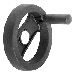 2-spoke handwheel, reamed hole, polyamide, folding grip, inch (06255)