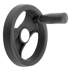 2-spoke handwheel, reamed hole, polyamide, revolving grip, inch (06255)