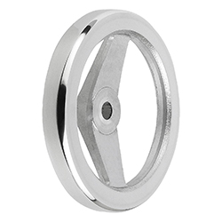 2-spoke handwheel, reamed hole, aluminium, without grip, inch (06277)