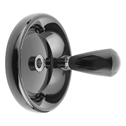 Disc handwheels with revolving grip, Form E, with reamed hole, inch (06287)