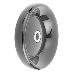 Disc handwheels without grip, stainless steel bush, form E, with reamed hole, inch (06288)