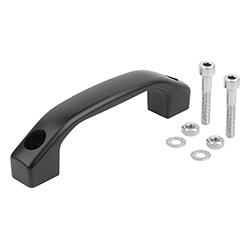 Pull handle, form A with through hole, aluminium (06916)