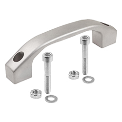 Pull handle, form A with through hole, stainless steel (06916)