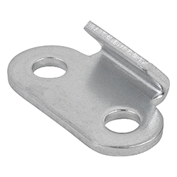 Catch plate for latch, with bracket, form A, steel or stainless steel (05526)