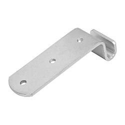 Catch plate for latch, with bracket, form D, steel or stainless steel (05536)