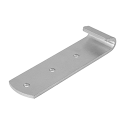 Catch plate for latch, with bracket, form B, steel or stainless steel (05536)