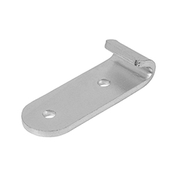 Catch plate for latch, with bracket, form A, steel or stainless steel (05536)