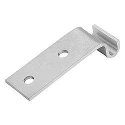 Catch plate for latch, with bracket, form D, steel or stainless steel (05531)