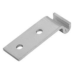 Catch plate for latch, with bracket, form C, steel or stainless steel (05531)