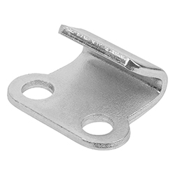 Catch plate for latch, with bracket, form B, steel or stainless steel (05531)