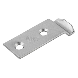 Catch plate for latch form B cranked, stainless steel (05530)