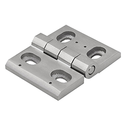 Hinge adjustable, horizontal/vertical, fastening holes, stainless steel (27875)