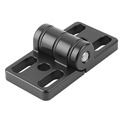 Hinge with oblong holes, zinc black powder (27865)