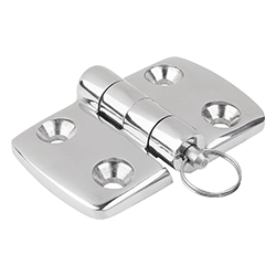 Hinge form B with bolt/head and key ring, stainless steel (27875)