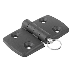 Hinge form B with bolt/head and key ring, thermoplastic (27851)